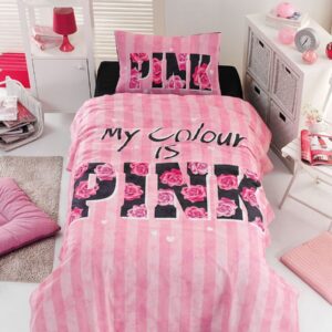 Beauty Home Комплект покривало за легло единично Pink Art 6113 160x240 Розов