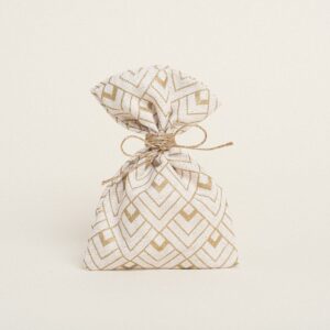 Beauty Home ТОРБИЧКА 12 x 17 cm ЕКРЮ ЗЛАТНИ КУБЧЕТА