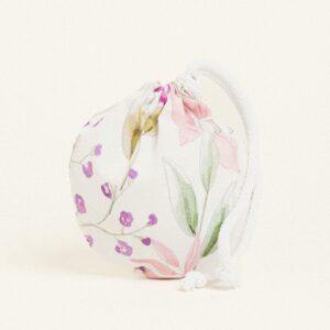Beauty Home Овална торбичка с връзка 13 x 14 cm Поплин Цветя в лилави нюанси
