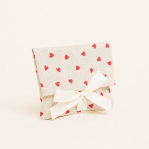 Beauty Home Торбичка с панделка 12 x 17 cm Малки червени сърца