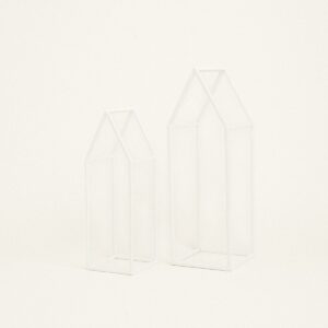 Beauty Home Метална къща Комплект 2 бр. Бяла 36 – 45 CM