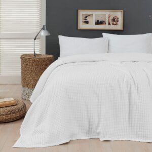 Beauty Home Пике единична вафлена Art 1990 White 170x240 Бяло