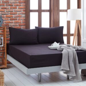 Beauty Home Единичен чаршаф едноцветен с ластик Art 1999 110x200+30 Черен