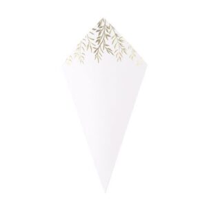 Beauty Home Хартиени конуси бял със златни детайли комплект 10 бр. 10,5 x 19,5 CM