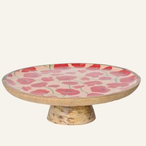 Beauty Home Тартница от мангово дърво с дизайн на мак 27.5cm x 9.5cm