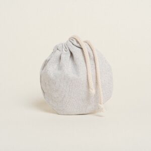 Beauty Home Торбичка Овална с връзка 13 x 14 cm Сиво-сребриста LUREX