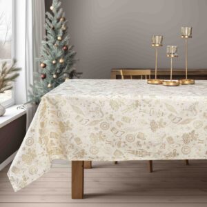 Beauty Home ПОКРИВКА ЗА МАСА ЖАКАРД ЛЕШНИКОТРОШАЧКА С ЗЛАТЕН ЛУРЕКС