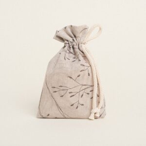 Beauty Home Торбичка с връзка 12 x 17 cm Клони Бежов фон