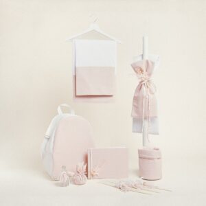 Beauty Home КОМПЛЕКТ ЗА КРЪЩЕНЕ РОЗОВО ЗЛАТО LUREX