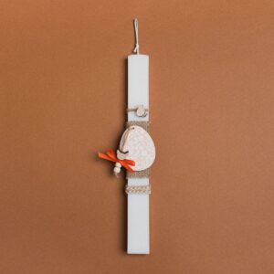 Beauty Home Великденска свещ 33cm Флорално яйце сьомга в подаръчна опаковка