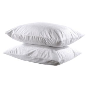 Beauty Home Чифт джърси водоустойчиви защитни калъфки за възглавници Бяло