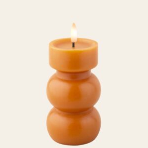 Beauty Home LED свещ 7 x 15 cm кехлибарени извивки