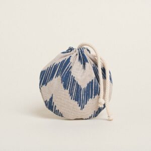 Beauty Home Торбичка Овална с връзка 13 x 14 cm Синя Зигзаг