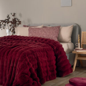 Изкуствена козина за голямо легло 220x240 Heather Бордо