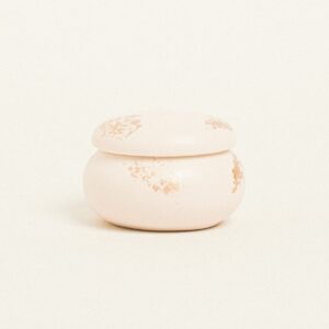 Beauty Home Керамична кутия за бижута Макарон със златен детайл 6,5 x 5 cm Бежово/Златно