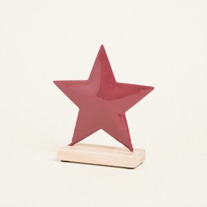 Beauty Home Метална звезда с основа 15 x 16 CM Бордо