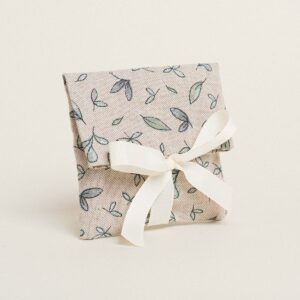 Beauty Home ТОРБИЧКА С ЛЕНТА 12 x 17 cm МАЛКИ АКВАРЕЛНИ ЛИСТА