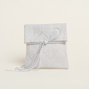 Beauty Home ТОРБИЧКА 12 x 17 cm ЖАКАРД ЛИСТ РЕТРО LUREX СРЕБЪРЕН