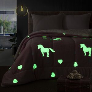 Beauty Home Олекотена завивка единична фосфоресцираща Glow Art 6272 160x220 Розов