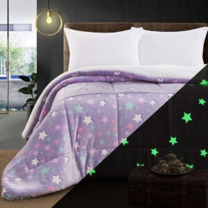 Beauty Home Олекотена завивка единична фосфоресцираща Glow Art 6273 160x220 Лилава