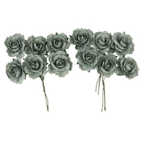 Beauty Home 12 Хартиени рози Зелен евкалипт Ø3,5cm