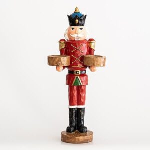 Beauty Home ВОЙНИК, ЧЕРВЕН, СВЕЩНИК, 2 МЕСТА ЗА ЧАЕНИ СВЕЩИ, 38cm