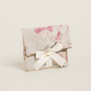 Beauty Home ТОРБИЧКА С ЛЕНТА 12 x 17 cm КЛАСИЧЕСКИ ФЛОРАЛЕН БЕЖОВ