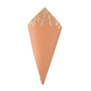 Beauty Home Хартиени конуси Теракота С златна детайлност Комплект 10 бр. 10,5 x 19,5 CM