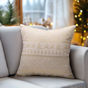 Beauty Home Калъфка за възглавница Жакард Традиционна със Златни Цветни Мотиви