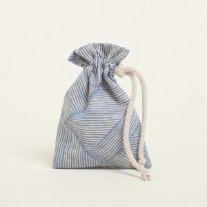 Beauty Home Торбичка с връзка 12 x 17 cm Диагонални линии Син