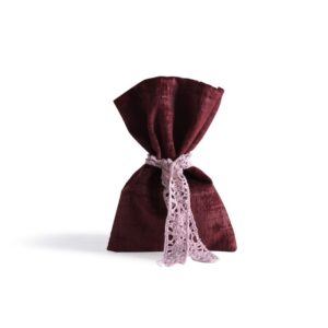 Beauty Home ТОРБИЧКА КАДИФЕ С МРАМОРЕН ВИД БОРДО 12 x 17 cm