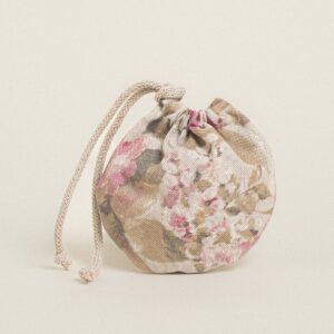 Beauty Home Торбичка Овална С връзка 13 x 14 cm Класическа Флорална Бежова