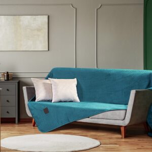 Beauty Home Покривало за двуместен диван Velvety Art 8413 180x250 Петрол