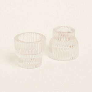 Beauty Home ДВУСТРАНЕН СВЕЩНИК 5,5 x 5 cm ПРОЗРАЧЕН