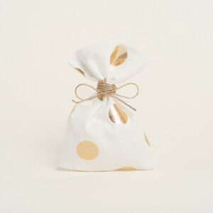 Beauty Home Текстилна торбичка на златни точки 12 x 17 cm