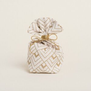Beauty Home Торбичка с основа 8 x 12 cm Екрю Златно Кубчета