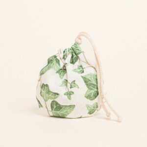 Beauty Home Торбичка Овална с връзка 13 x 14 cm Бръшлян с акварелен вид