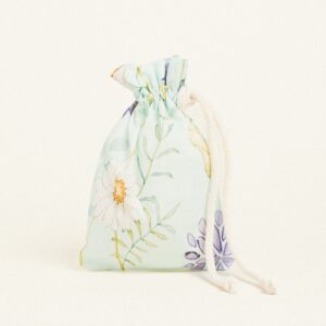 Beauty Home Торбичка с връзка 12 x 17 cm Поплин Цветя на вераман фон