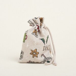 Beauty Home Торбичка с връзка 12 x 17 cm Зелени коледни дизайни
