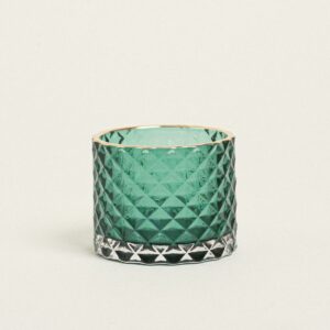 Beauty Home СВЕЩНИК ЗЕЛЕН РЕЛЕФЕН С ЗЛАТЕН ОТВОР Ø7×5,5cmØ7×5,5cm