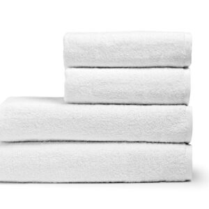 Beauty Home Хавлиена кърпа за баня за хотел Smooth 500gsm plain 100% Cotton 80x200 Бяла