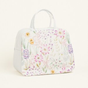 Beauty Home РЪЧНА ЧАНТА 35x40x23cm ПОПЛИН ЦВЕТЯ В ЛИЛАВИ НЮАНСИ