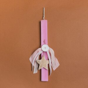 Beauty Home Розова свещ 33cm Звезда Емайл в подаръчна опаковка