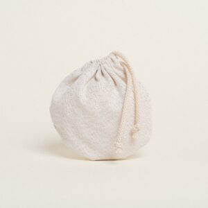 Beauty Home Торбичка Овална с връзка 13 x 14 cm Екрю Златисто LUREX