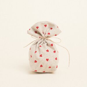 Beauty Home Торбичка с основа 8 x 12 cm Малки червени сърца