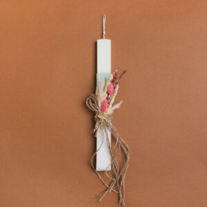 Beauty Home Великденска свещ 33cm изсушени с PLEXI GLASS FLAMINGO в подаръчна опаковка