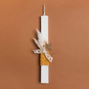 Beauty Home Свещ 33cm Дървен клон с изсушени горчица в подаръчна опаковка