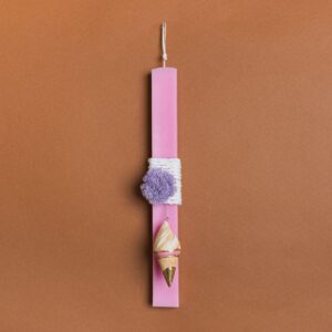 Beauty Home Великденска свещ розова 33cm сладолед в подаръчна опаковка