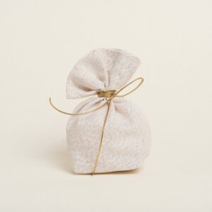 Beauty Home Торбичка с основа 8 x 12 cm Екрю Злато LUREX