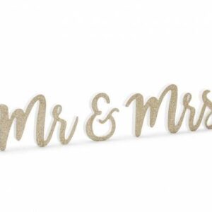Beauty Home ДЪРВЕН ДЕКОРАТИВЕН ЗЛАТЕН MR & MRS